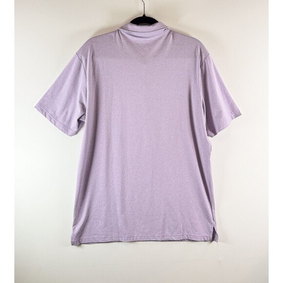 01 Algo Mens Polo Shirt Purple Quick Dry Wicking Performance Golf Large Tall - Picture 2 of 9